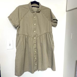 PACT ✨ Denim Chambray Shirt Dress (Sea grass chambray)